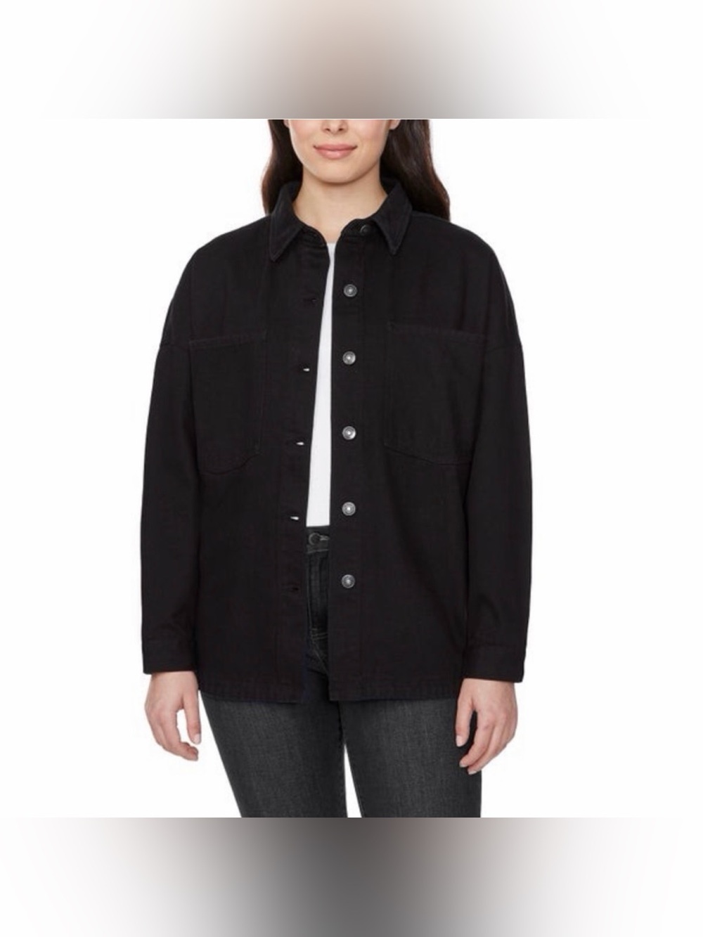 Hudson Jeans Oversized Black Denim Shacket Size Small